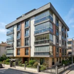 Balkonları cam balkonla kapatılmış apartman dış cephesi